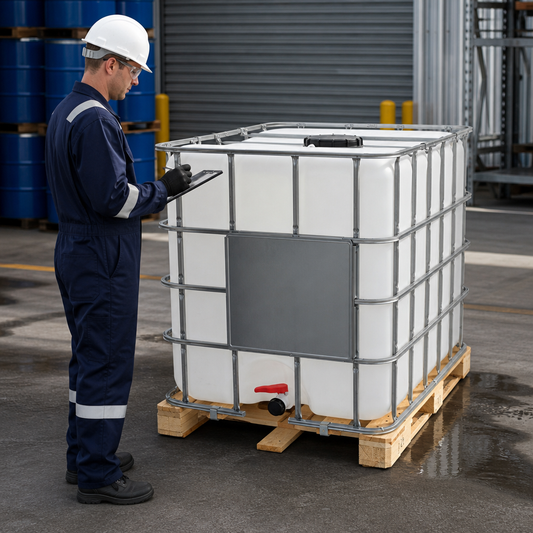 1000L UN Approved IBC Container with Timber Pallet – Hazardous Liquids