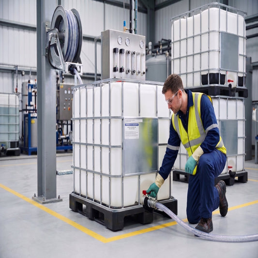 1000L IBC Container with Plastic Pallet – Hazardous Liquids, UN Approved