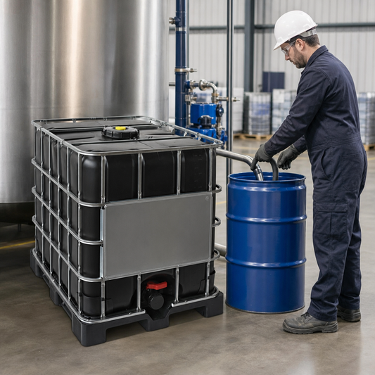 Rebottled 1000L IBC on Plastic Pallet for Non-Hazardous Liquids