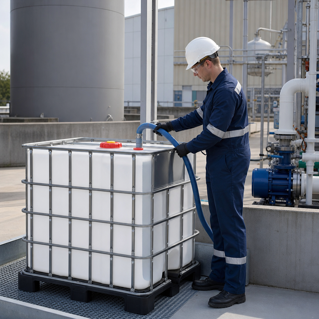 1000L IBC Container with CDS Dip-Tube – Hazardous Liquids (Ideal for AdBlue)