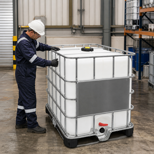 1000L Reconditioned IBC on Plastic Pallet for Safe Storage