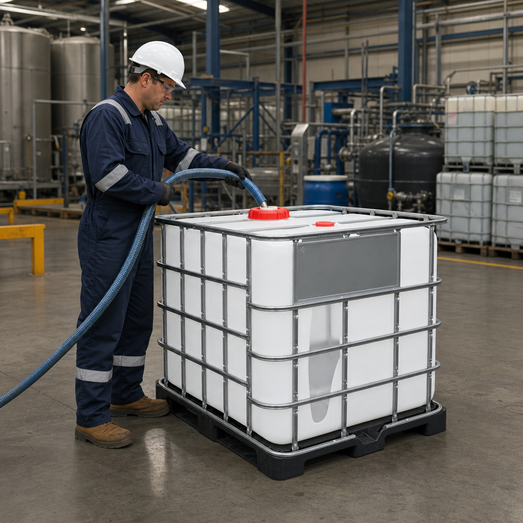 1000L IBC Container with CDS Dip-Tube – Hazardous Liquids (Ideal for AdBlue)