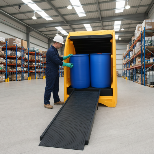 Chemical Resistant Spill Pallet – 4 Drum, 485L Sump (SJC45)
