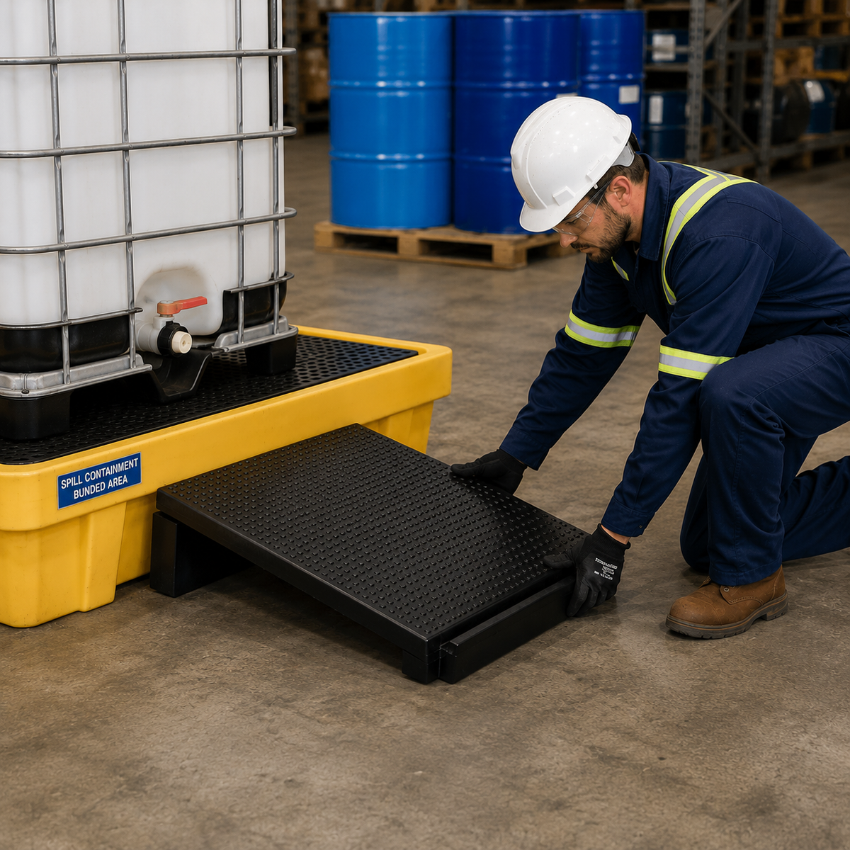 Adjustable Ramp for Bunds, Chemical Resistant for Industrial Use