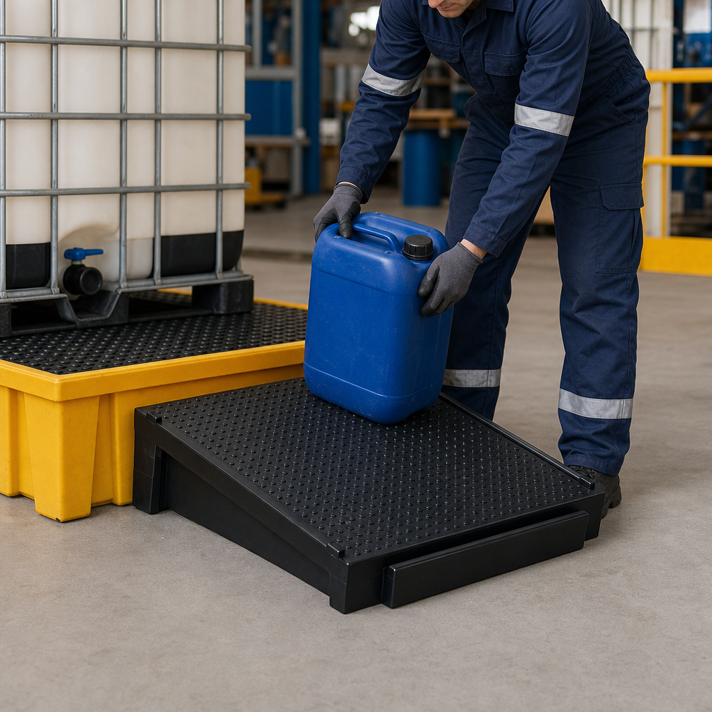 Adjustable Ramp for Bunds, Chemical Resistant for Industrial Use