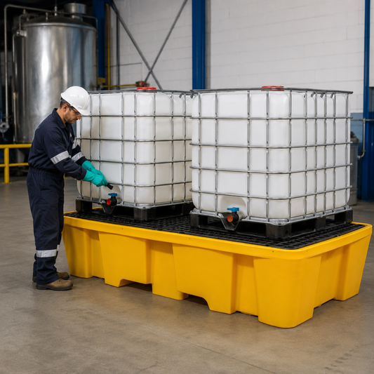 Double IBC Bund with Platform for Spill-Free Environments