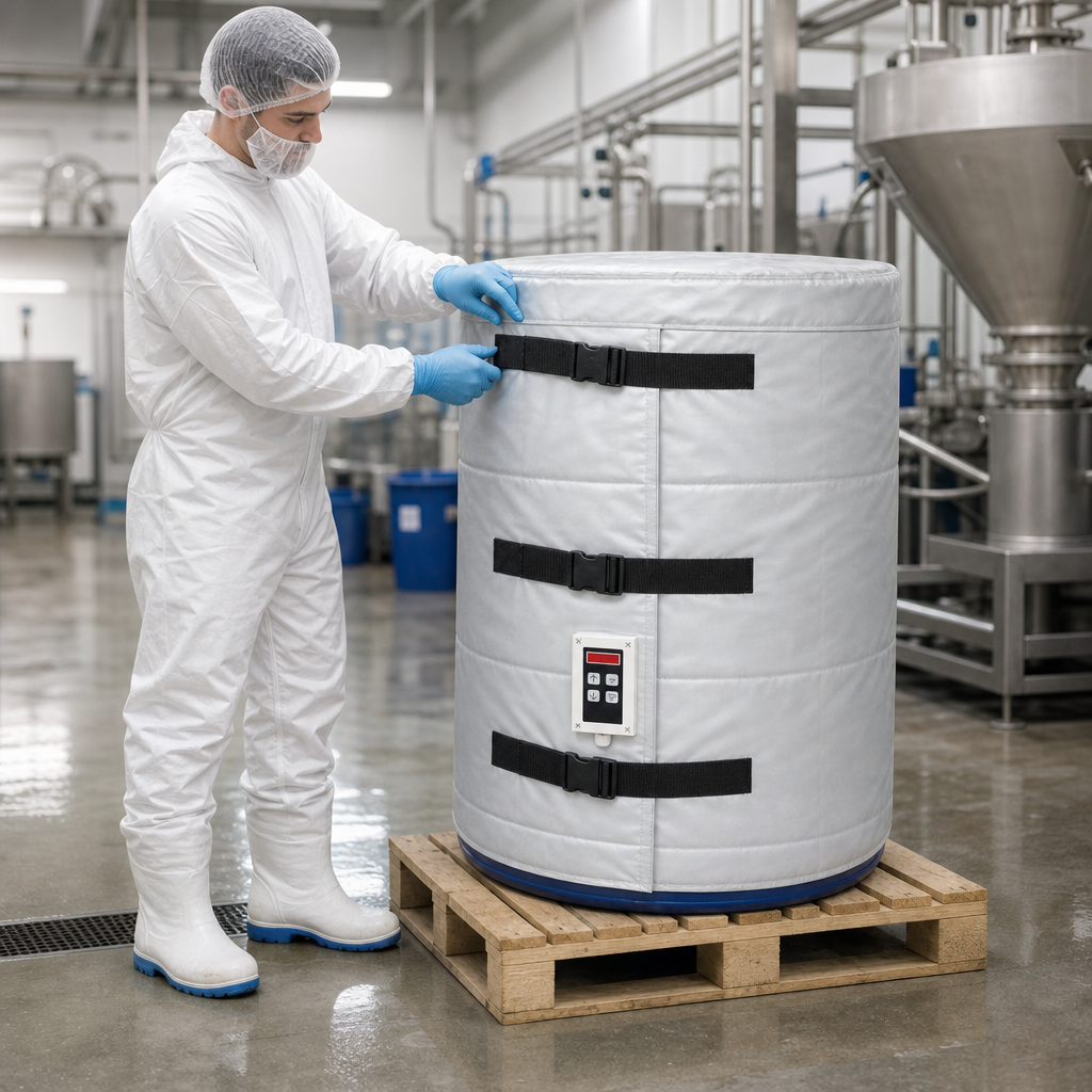 200L Drum Heater with Digital Controller for Food Industry Use