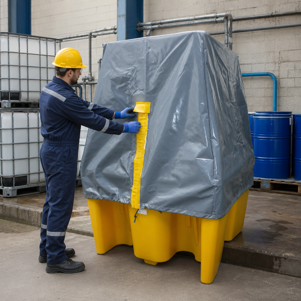 Heavy Duty Weather-Proof IBC Cover for Chemical Storage