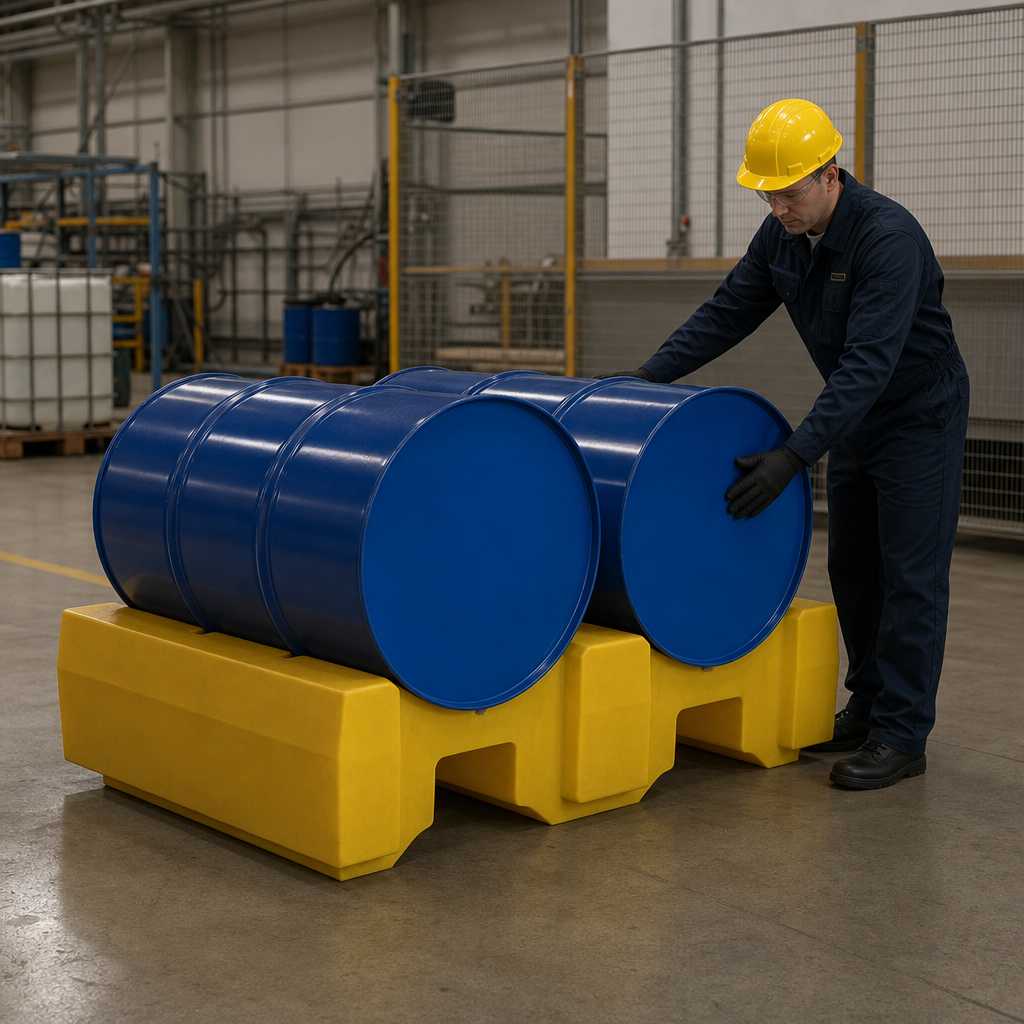 Horizontal Double Drum Rack for Safe Drum Storage
