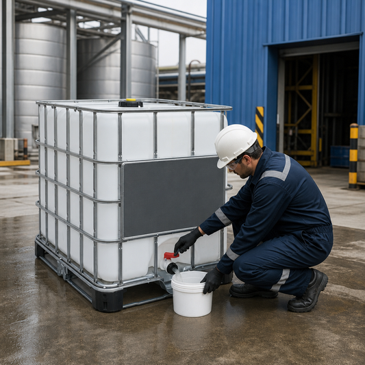 Rebottled 1000L IBC on Steel Pallet – Standard Bottle, Non-Hazardous Liquids