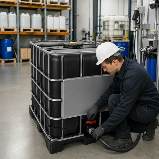 Reconditioned 1000L IBC on Steel Pallet for Hazardous Goods
