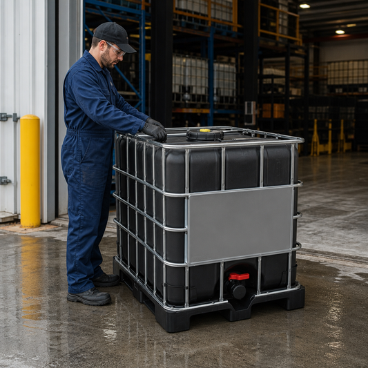 Reconditioned 1000L IBC on Steel Pallet for Industrial Use