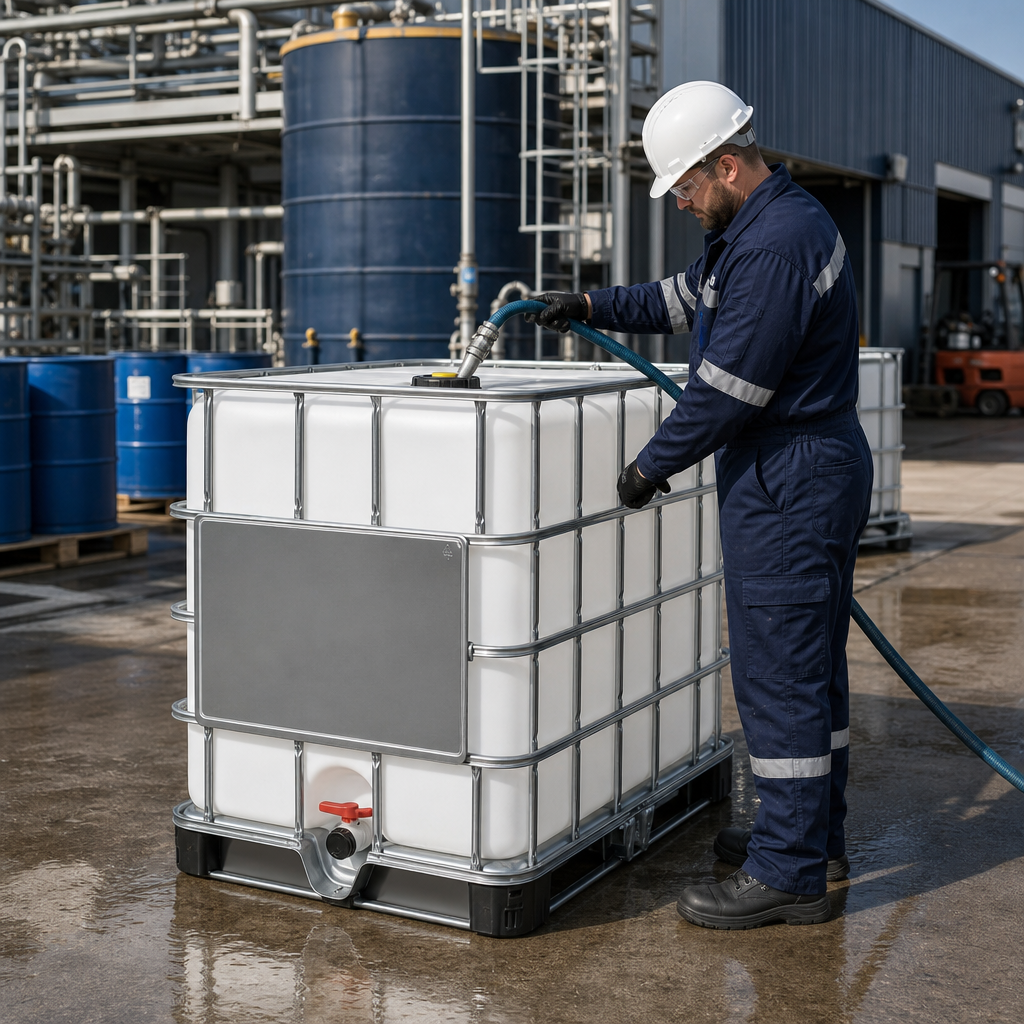 Reconditioned 1000L IBC on Steel Pallet for Non-Hazardous Goods