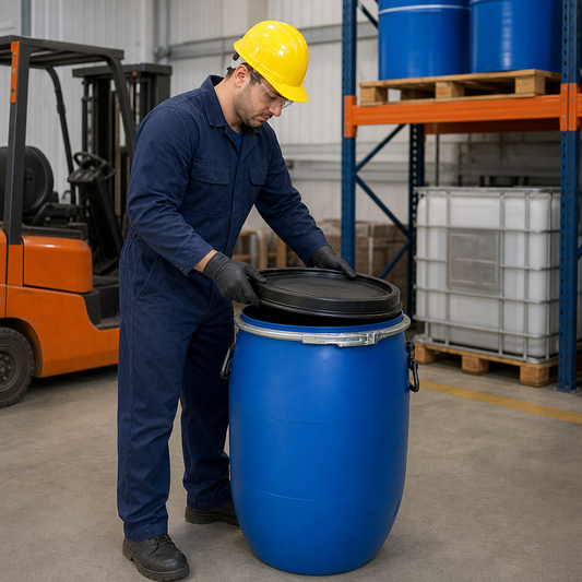 Reconditioned 60L Open Top Drum with Lid for Safe Storage