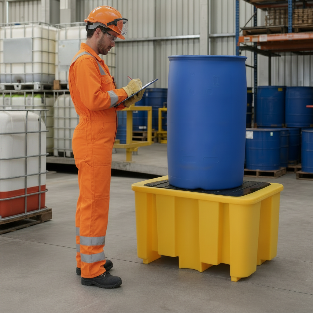 Single Drum Bund for Safe Oil Storage