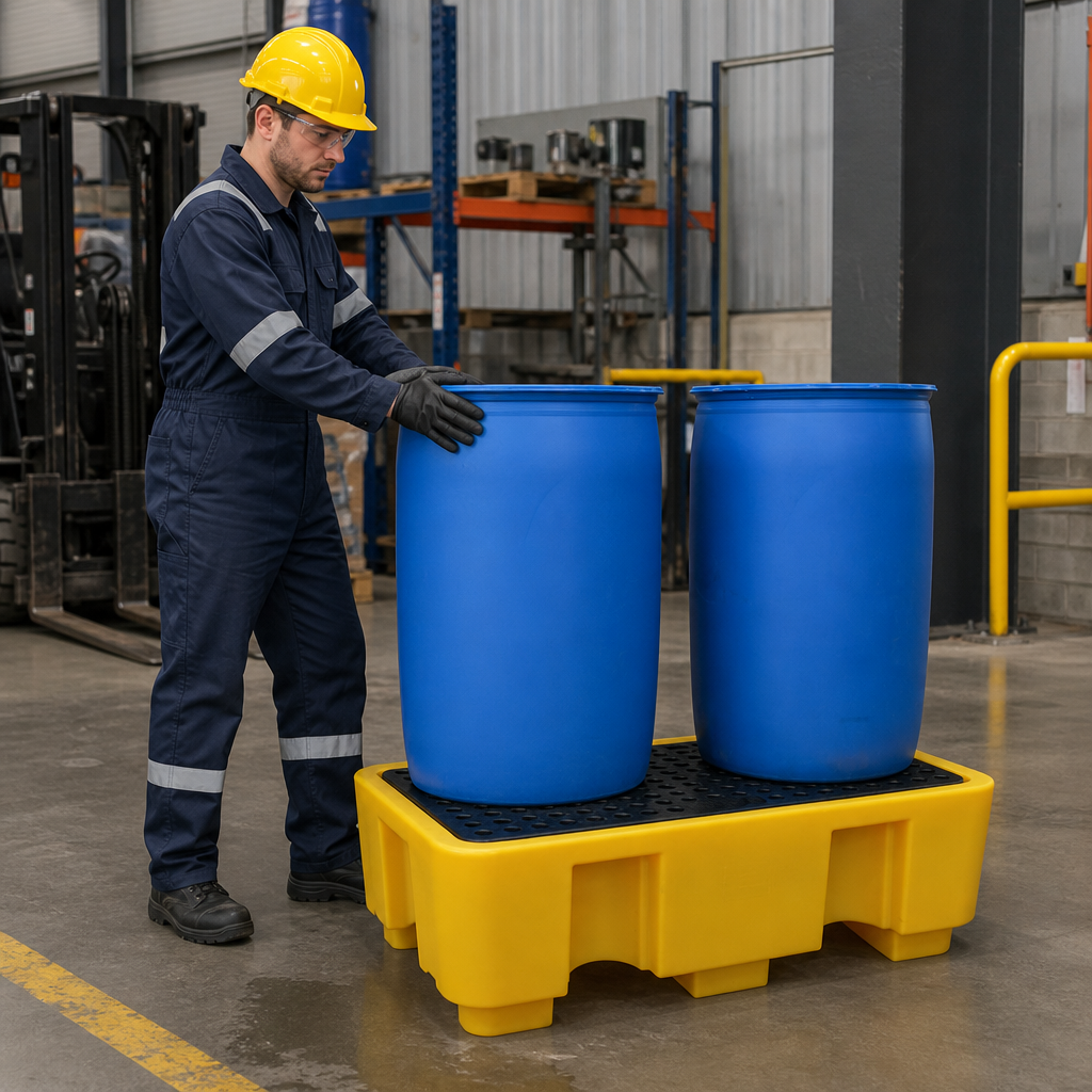 Twin Drum Bund for Safe Oil Storage and Spill Prevention