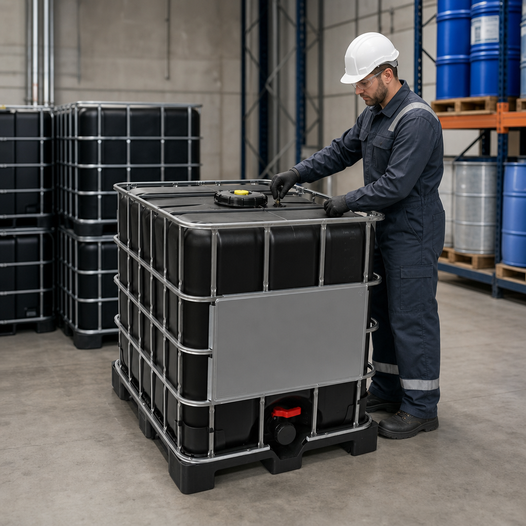 UN Approved Black IBC Steel Pallet 1000L for Safe Storage