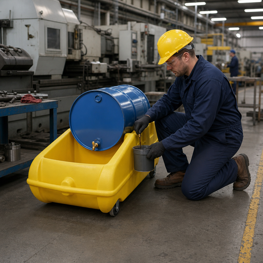 Horizontal Drum Cart with Wheels for Mobile Dispensing