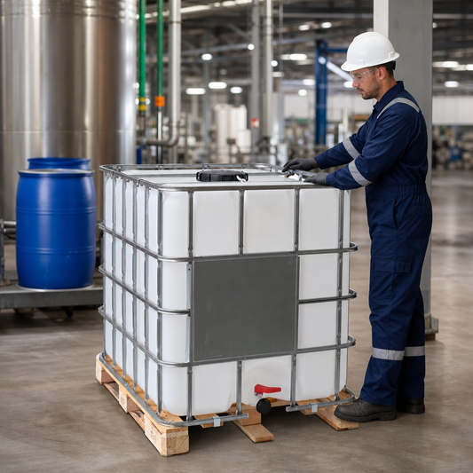 1000L UN Approved IBC Container with Timber Pallet – Hazardous Liquids