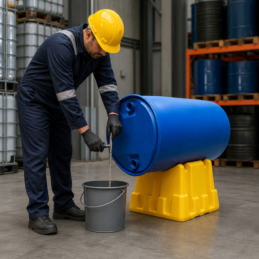 Single Oil Drum Stand for Safe Liquid Dispensing